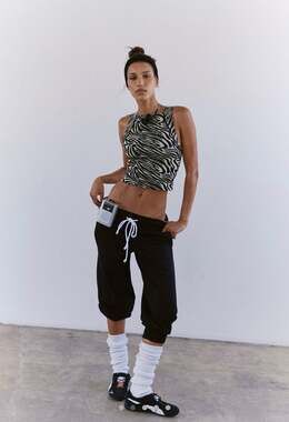 Free People Movement Flutter Cropped Joggers Black XS NWOT